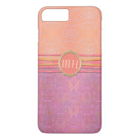 Blush Pink und Gold Damask Custom Monogram Muster