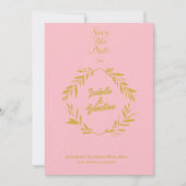 Blush Pink und Gold Diamond Save the Date Hochzeit Einladung (Vorderseite)