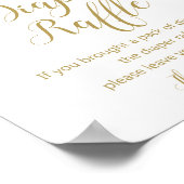 Blush Pink und Gold Diaper Raffelzeichen Poster (Ecke)