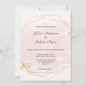 Blush Pink und Gold Einladung zur Hochzeit (Vorderseite)