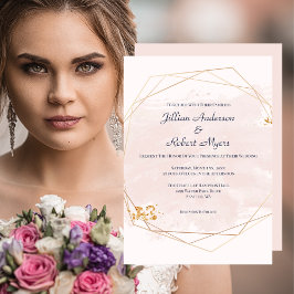 Blush Pink und Gold Einladung zur Hochzeit