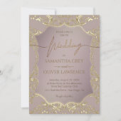 Blush Pink und Gold Einladung zur Hochzeit (Vorderseite)