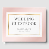 Blush Pink und Gold Elegante Einfache Hochzeit Gästebuch (Vorderseite)