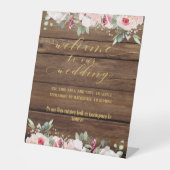 Blush Pink und Gold Extravaganter Schriftart Kalli Sockelschild (Vorderseite)