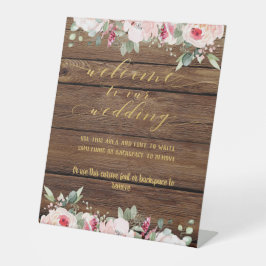 Blush Pink und Gold Extravaganter Schriftart Kalli Sockelschild
