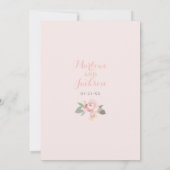 Blush Pink und Gold Floral Boho Hochzeit Einladung (Rückseite)