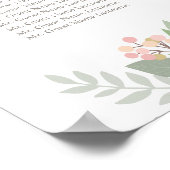 Blush Pink und Gold Floral Boho Hochzeitssitze Poster (Ecke)