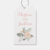 Blush Pink und Gold Floral Boho Wedgram Geschenkanhänger (Vorderseite)