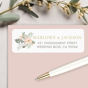 Blush Pink und Gold Floral Hochzeitsstimmung Rücks