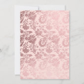 Blush Pink und Gold Floral Wedding Einladung (Rückseite)