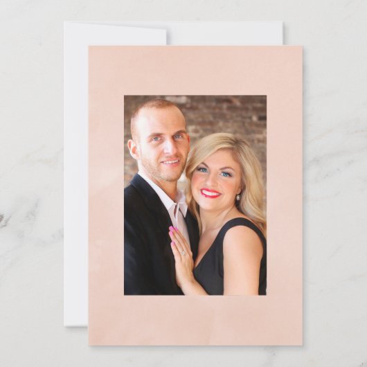 Blush Pink und Gold Floral Wedding Foto Save The Date (Rückseite)