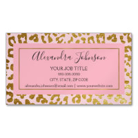 Blush Pink und Gold Foil Leopard Tierwerbung