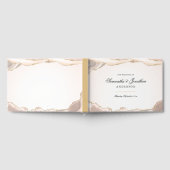 Blush Pink und Gold Glitzer Agate Script Hochzeit Gästebuch (Voll)