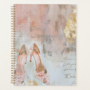 Blush Pink und Gold High Heel Mode Art Planer