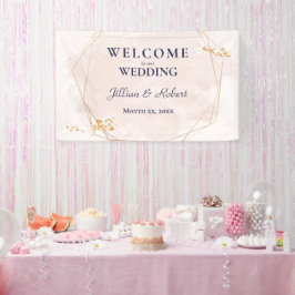 Blush Pink und Gold Hochzeitsbanner Banner