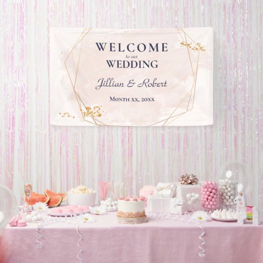 Blush Pink und Gold Hochzeitsbanner Banner (Party)
