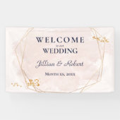Blush Pink und Gold Hochzeitsbanner Banner (Horizontal)