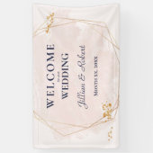 Blush Pink und Gold Hochzeitsbanner Banner (Vertikal)
