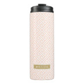 Blush Pink und Gold Monogram Thermosbecher (Vorderseite)
