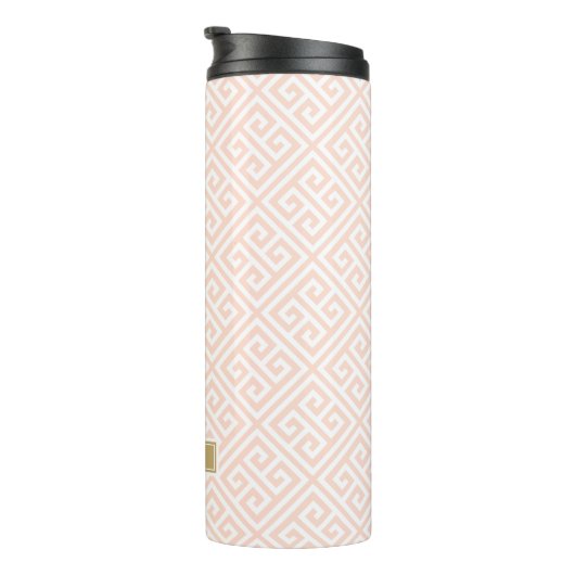 Blush Pink und Gold Monogram Thermosbecher (Nach rechts gedreht)