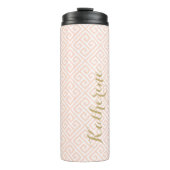 Blush Pink und Gold Monogram Thermosbecher (Vorderseite)
