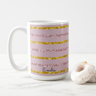Blush Pink und Gold - personalisierte Umarmung Kaffeetasse