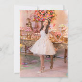 Blush Pink und Gold Prinzessin Quinceanera Einladung (Rückseite)