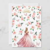 Blush Pink und Gold Quinceñera Einladung (Rückseite)