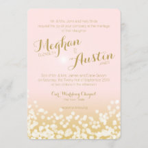 Blush Pink und Gold Sparkle Lights Hochzeit
