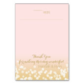Blush Pink und Gold Twinkle Lights Design Tischnummer (Vorderseite)