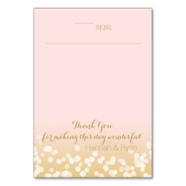 Blush Pink und Gold Twinkle Lights Design Tischnummer