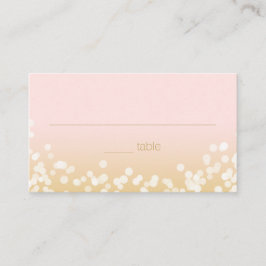 Blush Pink und Gold Twinkle Lights Sitzgelegenheit Platzkarte