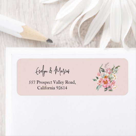 Blush Pink und Gold Wedelrückenschild (Insitu)