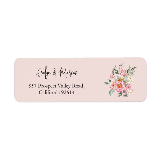 Blush Pink und Gold Wedelrückenschild (Vorne)