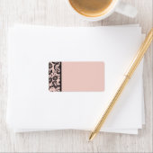 Blush Pink und Grau Damask Adressenblank Adressaufkleber (Insitu)