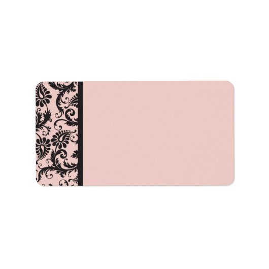 Blush Pink und Grau Damask Adressenblank Adressaufkleber (Vorne)