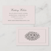 Blush Pink und Grau Vintag Elegante Blumenwebsite Begleitkarte (Vorne/Hinten)