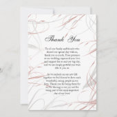 Blush Pink und Gray Schnörkel Hochzeit Vielen Dank Dankeskarte (Vorderseite)