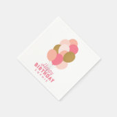 Blush Pink und Imitate Gold Balloons Happy Birthda Serviette (Ecke)