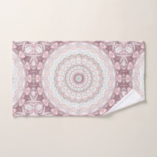 Blush Pink und Mini Mandala Muster Badhandtuch Set (Handtuch)