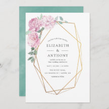 Blush Pink und Mint Geometric Floral Wedding