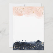 Blush Pink und Navy Blue Watercolor Gender Reveal Einladung (Rückseite)