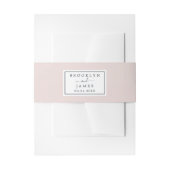 Blush Pink und Navy Wedding Einladung Bauchband Einladungsbanderole (Vorderseite Beispiel)