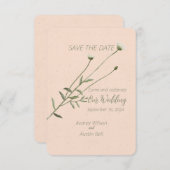 Blush Pink und One Single Daisy Save The Date (Vorne/Hinten)