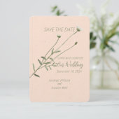 Blush Pink und One Single Daisy Save The Date (Stehend Vorderseite)