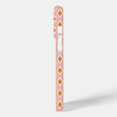 Blush Pink und Orange Diamond Monogram Case-Mate iPhone Hülle (Rückseite / Links)