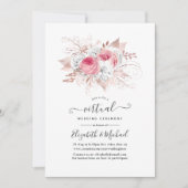 Blush Pink und Rose Gold Bloral Virtual Wedding Einladung (Vorderseite)