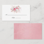 Blush Pink und Rose Gold Blumenzehen Platzkarte (Vorne/Hinten)