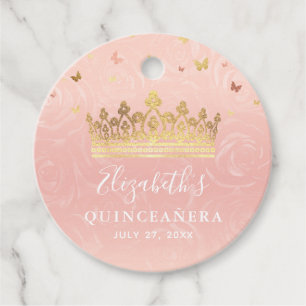 Blush Pink und Rose Gold Crown Vielen Dank Geschenkanhänger
