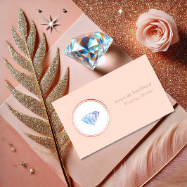 Blush Pink und Rose Gold Diamond Wedding Planner Visitenkarte